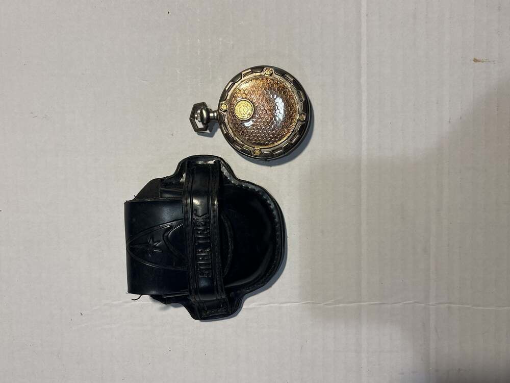 Vintage 1990s Star Trek USS Enterprise Pocket Watch with Leather Case